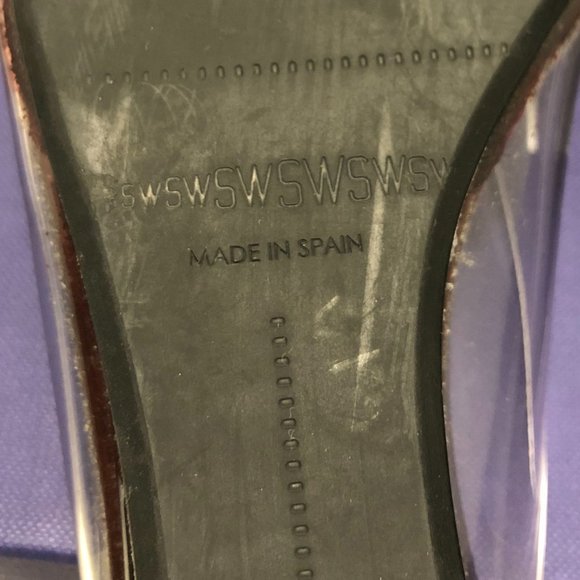 Stuart Weitzman Peep Toe Bow Wedge Heels - Size 36 - Picture 6 of 9